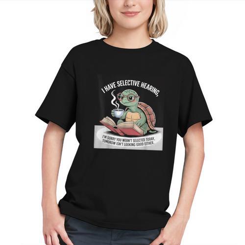 I Love Turtles Sea I Have Selective Hearing Coffee And Book Graphic Youth - Bookorys AU