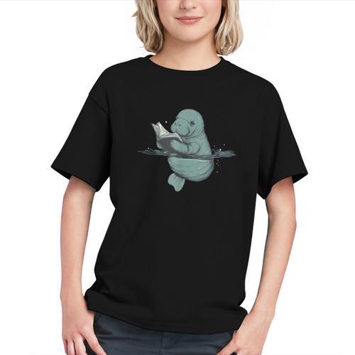Manatee Reading Book Bookworm Manatees Ocean Animal Lover Graphic Youth - Bookorys CA