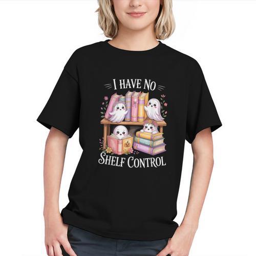 I Have No Shelf Control Ghost Reading Books Pun Graphic Youth - Bookorys