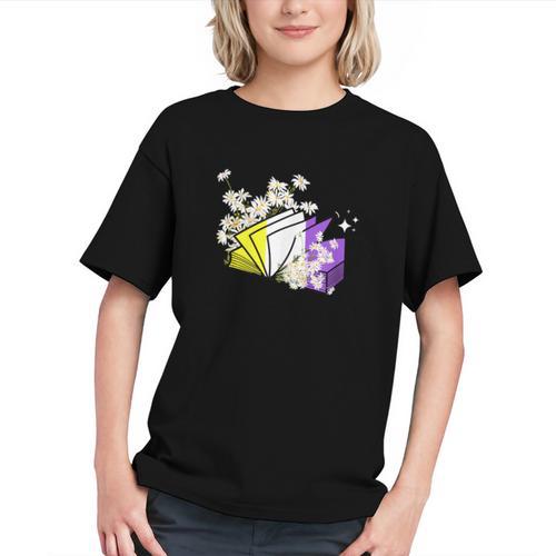Non-Binary Book Lover Nonbinary Daisy LGBT Reading Pride Graphic Youth - Bookorys AU