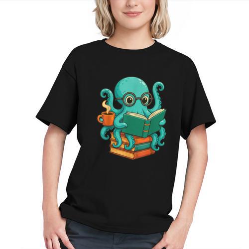 Octopus Reading Book Reading Bookworm Reader Graphic Youth - Bookorys