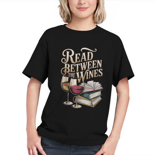 Read Between The Wines Vintage Book Lovers Wine Reading Graphic Youth - Bookorys DE