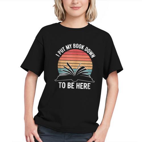 Retro I Put My Book Down To Be Here For Book Lover Graphic Youth - Bookorys