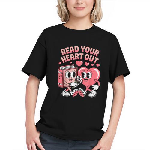 Retro Read Your Heart Out Valentine's Day Teacher Book Lover Graphic Youth - Bookorys
