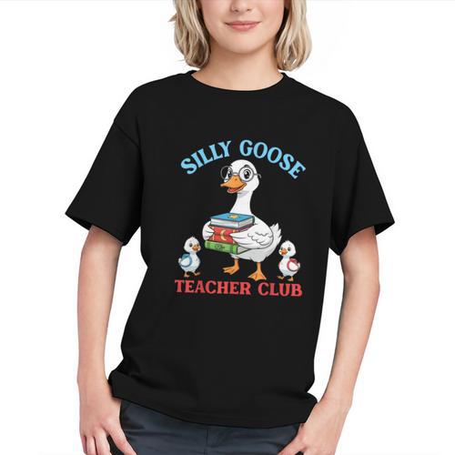 Silly Goose With Books Teacher Club School Educator Graphic Youth - Bookorys