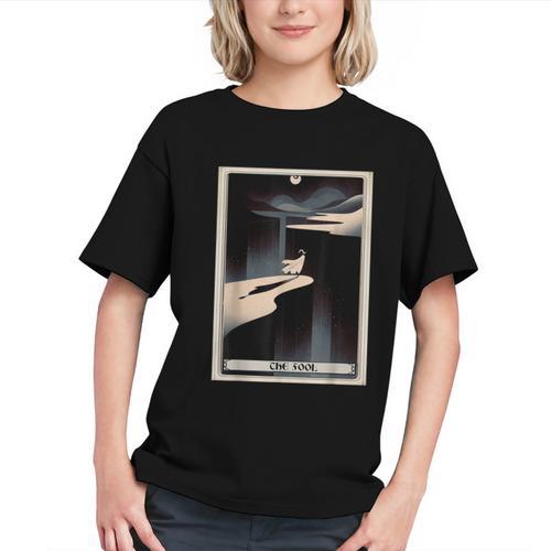 Tarot Cards Guide Book Esoteric Mysticism Clothing The Fool Tarot Card -Adults & Kids Small Short Sleeve Crew Neck Classic Fit Graphic Youth - Bookorys
