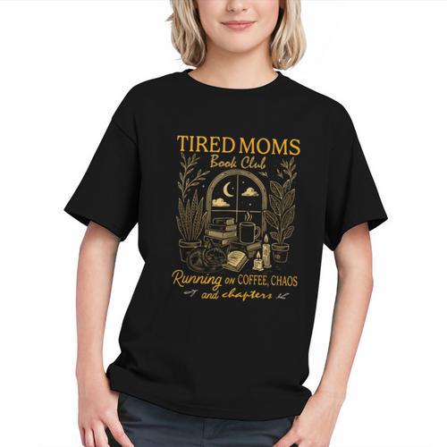 Tired Mom Club Bookish Things Booktrovert Book Lover Graphic Youth - Bookorys UK