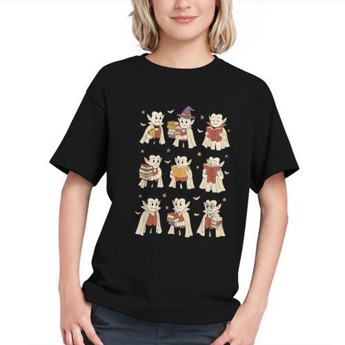 Vampire Reading Books Halloween Cute Teens Kids Graphic Youth - Bookorys UK