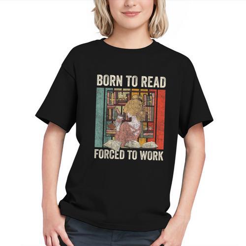 Vintage Born To Read Forced To Work Book Lover Reading Graphic Youth - Bookorys UK