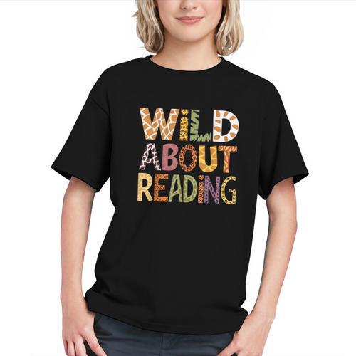 Wild About Reading Book Animal Children's Book Lover Teacher Graphic Youth - Bookorys CA