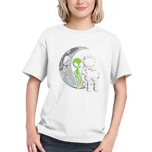 Astronaut Reading Book To Alien Moon Space Women Kids Men Premium Tri-Blend Graphic Youth - Bookorys