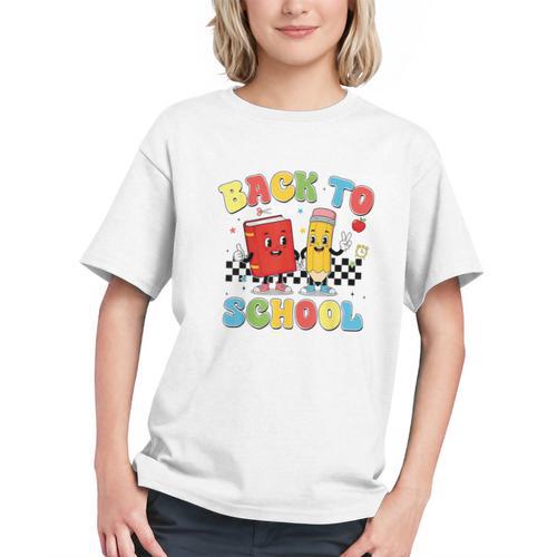 Back To School Checkered Book Pencil Groovy Teacher Student Graphic Youth - Bookorys CA