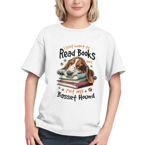 Basset Hound Dog Breed I Just Want To Read Books And Pet My Graphic Youth - Bookorys
