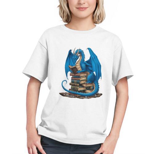 Book Lover Bookworm Reading Books Dragon Premium Tri-Blend Graphic Youth - Bookorys