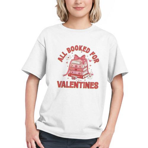 All Booked For Valentines Bow Heart Book Lover Valentine Day Graphic Youth - Bookorys