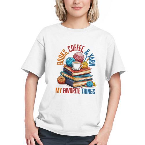 Books Coffee & Yarn Lover My Favorite Things Graphic Youth - Bookorys DE
