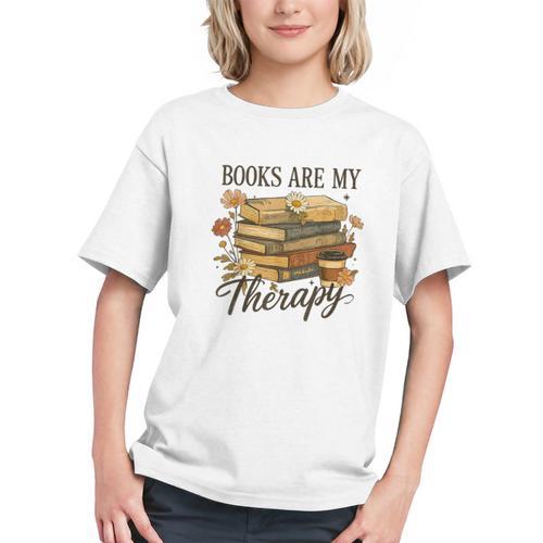 Books Are My Therapy Vintage Book Lover Daisy Art Graphic Youth - Bookorys CA