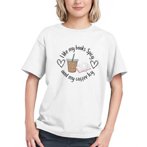 I Like My Books Spicy And My Coffee Icy Books Booktok Graphic Youth - Bookorys DE
