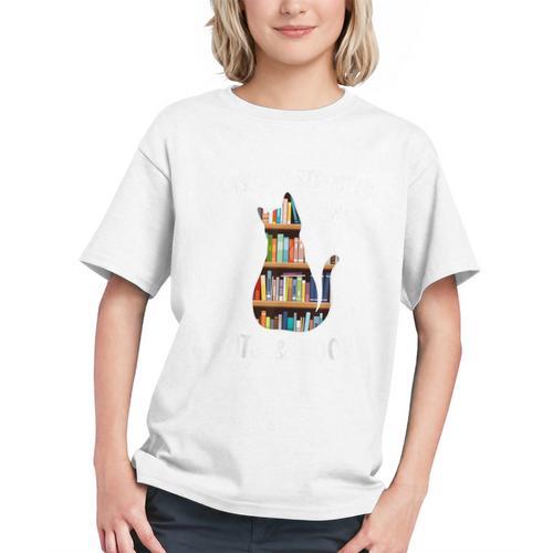 Cat Lover Tee Women Book Lover Reading Librarian Read Graphic Youth - Bookorys
