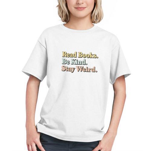 Classic Read Books Be Kind Stay Weird Positive Reader Premium Tri-Blend Graphic Youth - Bookorys UK