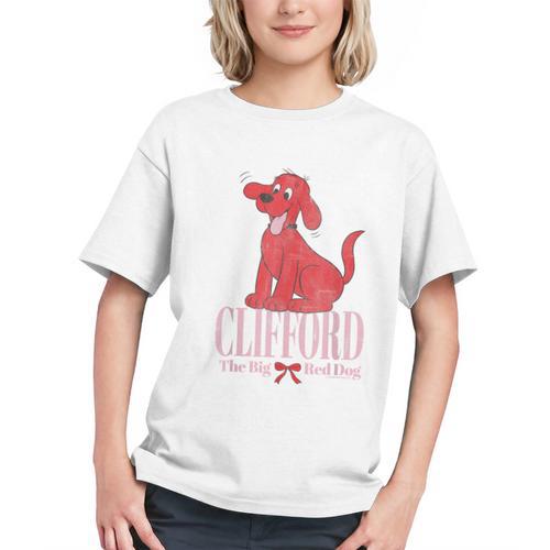 Clifford The Big Red Dog Pink Text With Bow Illustrated Book Graphic Youth - Bookorys CA