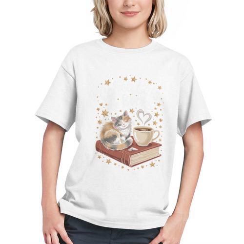 Coffee Cats & Books Cute Cat Book Lover Reading Graphic Youth - Bookorys