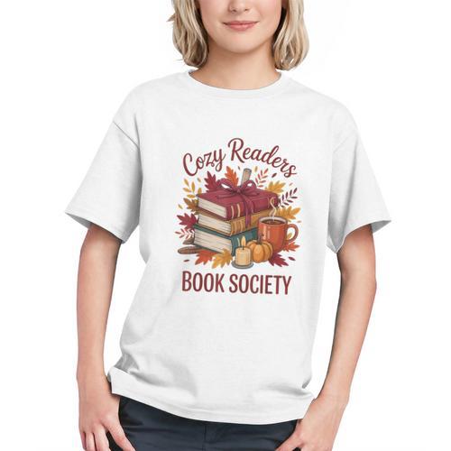 Cozy Readers Book Society Fall Autumn Floral Pumpkin Season Graphic Youth - Bookorys DE
