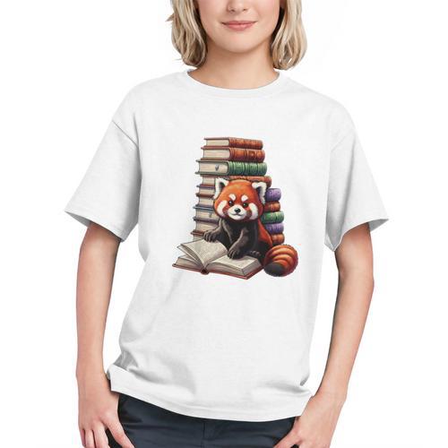 Cute Red Panda Reading Book Animal Bookworm Graphic Youth - Bookorys AU