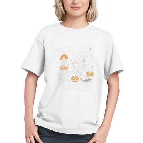 Dead Set On Reading Skeleton Halloween Book Lover Graphic Youth - Bookorys CA