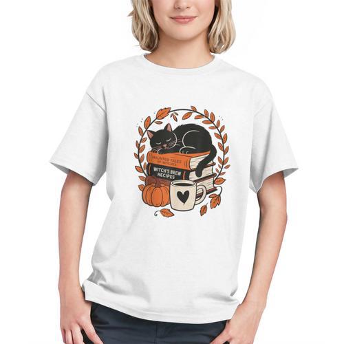 Fall Book Teacher Cat Books Halloween Autumn Librarian Graphic Youth - Bookorys AU