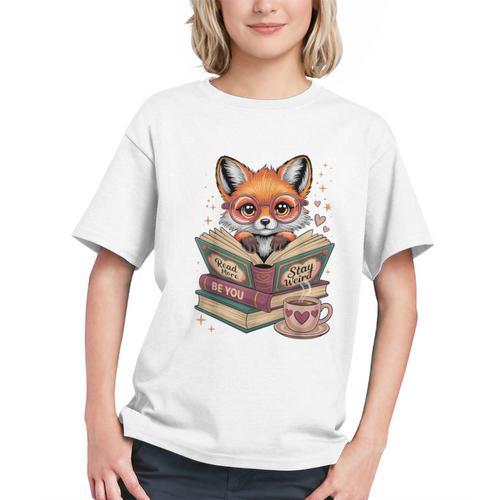 Fox Read Books Be Kind Stay Weird Reader Cute Nerd Bookworm Graphic Youth - Bookorys