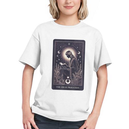 High Priestess Tarot Art Celestial Mystic Book Lover Graphic Youth - Bookorys