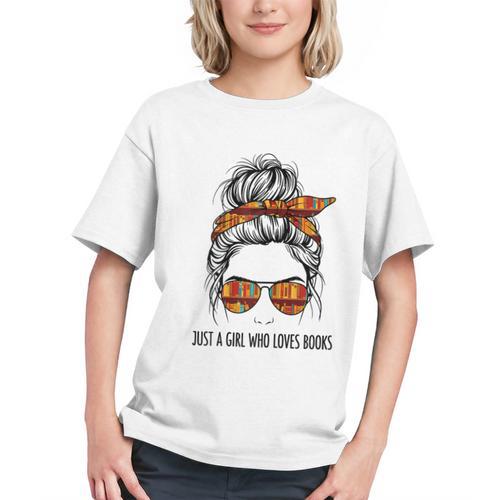 Just a Girl Who Loves Books Pajamas Shirt Reading Book Lover Graphic Youth - Bookorys CA