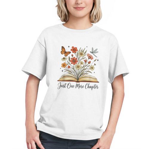 Just One More Chapter Open Book Flowers Graphic Youth - Bookorys CA