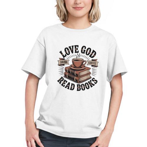 Love God Drink Coffee Read Books – Vintage Spiritual Reading Graphic Youth - Bookorys