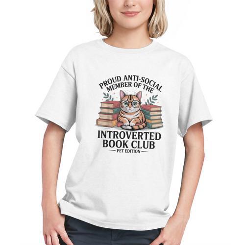 Proud Introverted Book Club Anti Social Reader Pet Cat Graphic Youth - Bookorys DE