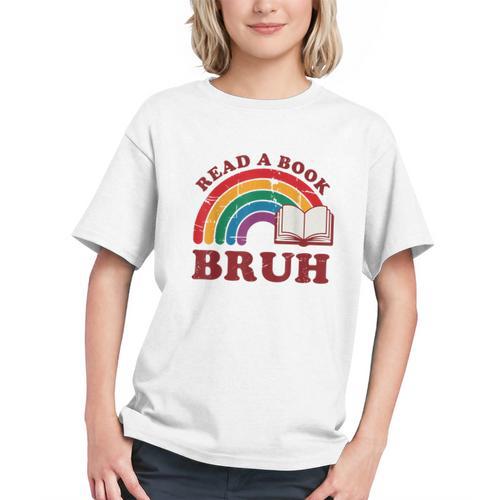Read A Book Bruh Rainbow Vintage Reading Library Student Graphic Youth - Bookorys CA
