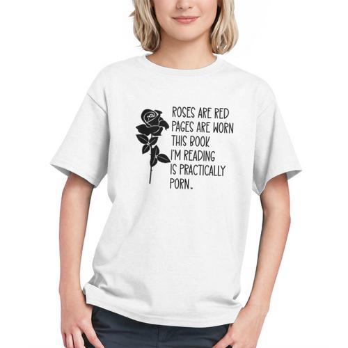 Roses Are Red Pages Are Worn Spicy Book Reading Smut Reader Graphic Youth - Bookorys