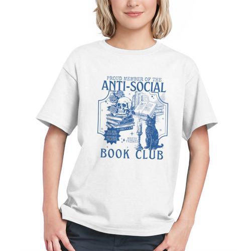 Sarcastic Anti Social Book Club Cat Skull Book Lover Graphic Youth - Bookorys CA