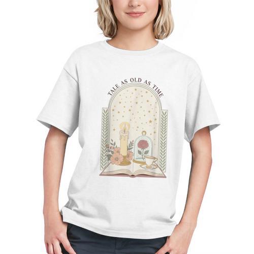 Tale As Old As Time Rose Candle And Book Graphic Youth - Bookorys