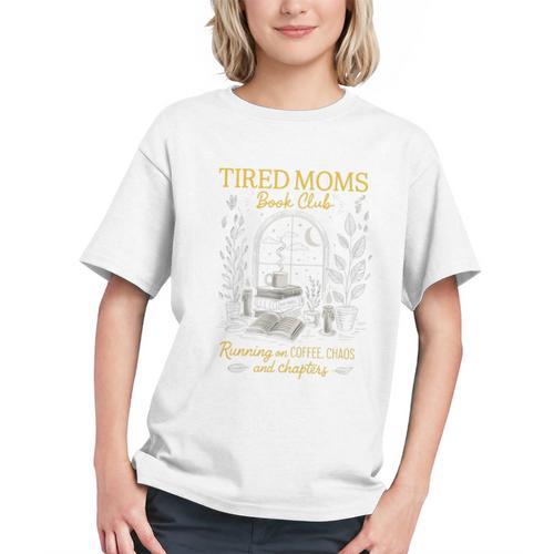 Tired Moms Book Club Coffee Chaos Readers Cozy Graphic Youth - Bookorys