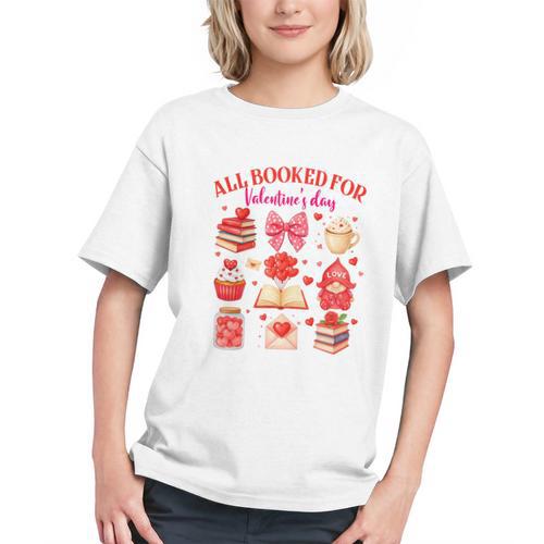 Valentines Reading Book Lover All Booked For Valentine's Day Graphic Youth - Bookorys