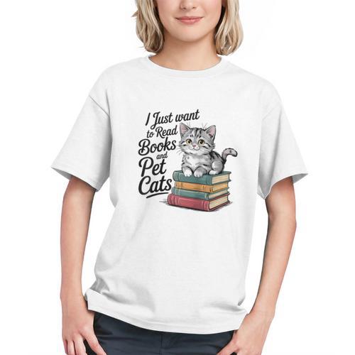 Vintage I Just Want To Read Books And Pet Cats Cat Raglan Baseball Tee Graphic Youth - Bookorys