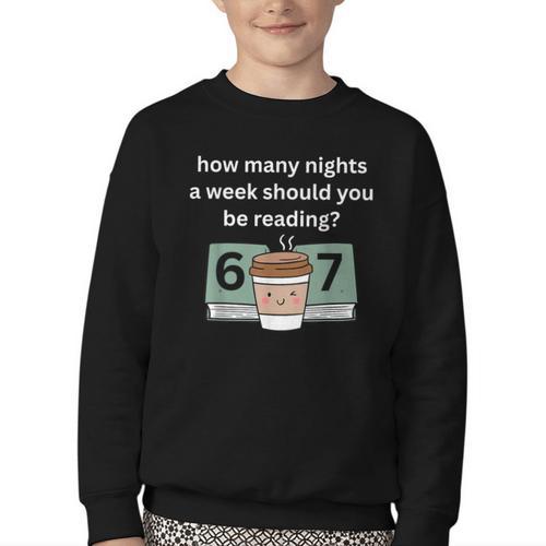 67 Meme English Teacher Reading Book Lover Humor Youth Crewneck Sweatshirt - Bookorys