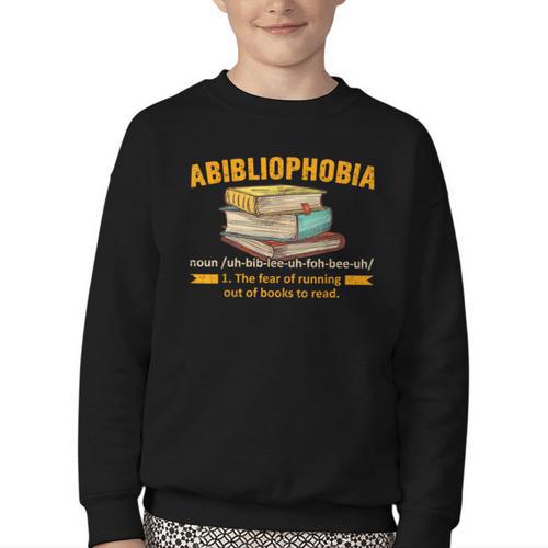 Abibliophobia Perfect For Young Book Lover Bookworm Reader Youth Crewneck Sweatshirt - Bookorys