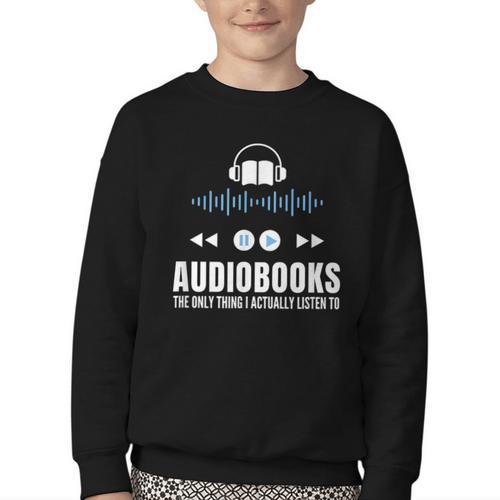 Audiobooks Listener Book Reading Lover Fun Youth Crewneck Sweatshirt - Bookorys