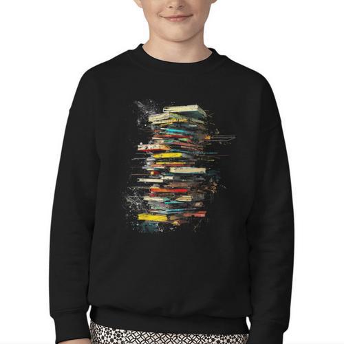 Book Abstract Art Drawing Painting Graphic Book Youth Crewneck Sweatshirt - Bookorys CA