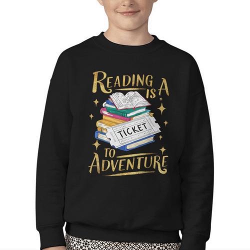 Book Adventure Library Student Teacher Book Youth Crewneck Sweatshirt - Bookorys CA