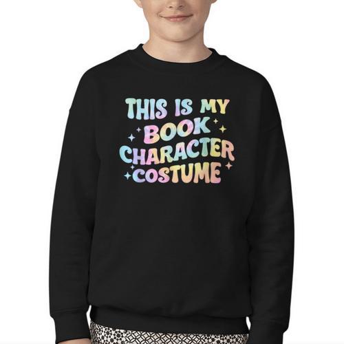 This Is My Book Character Costume Book Lover Groovy Youth Crewneck Sweatshirt - Bookorys