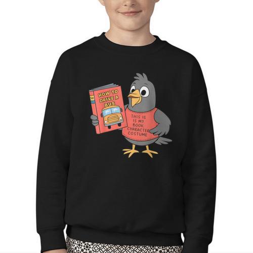 This Is My Book Character Costume- Pigeon Kids Reading Youth Crewneck Sweatshirt - Bookorys DE
